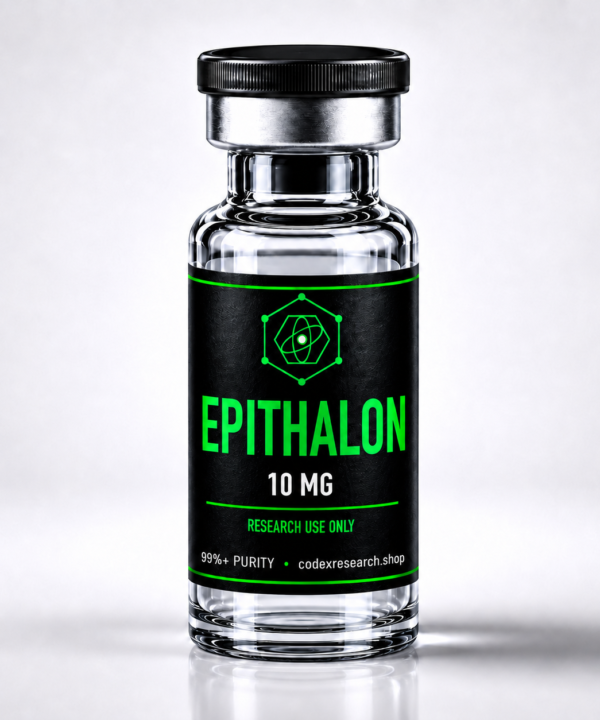 Codex Research Epithalon 10mg research peptide vial, lyophilized, 99%+ purity, HPLC verified