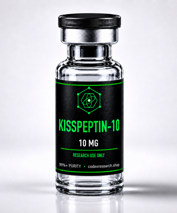 Codex Research Kisspeptin-10 10mg research peptide vial, lyophilized, 99%+ purity, HPLC verified