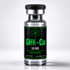 Codex Research GHK-Cu 50mg copper peptide research vial, black label with lime-green text, white studio background