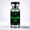 Tirzepatide 10mg research peptide vial, black label with lime-green text, Codex Research