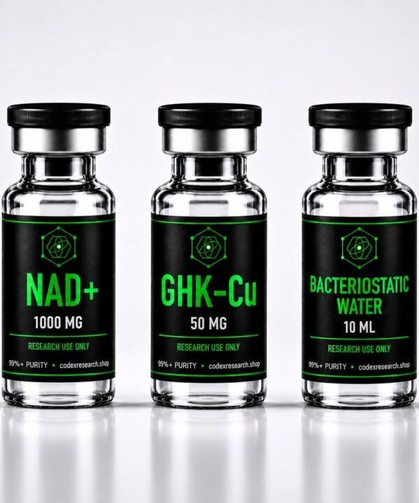 Codex Research Longevity Kit — NAD+ 1000mg, GHK-Cu 50mg, and bacteriostatic water research vials