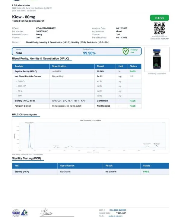 Klow COA — Lot 2026050910 (ILS Laboratories)