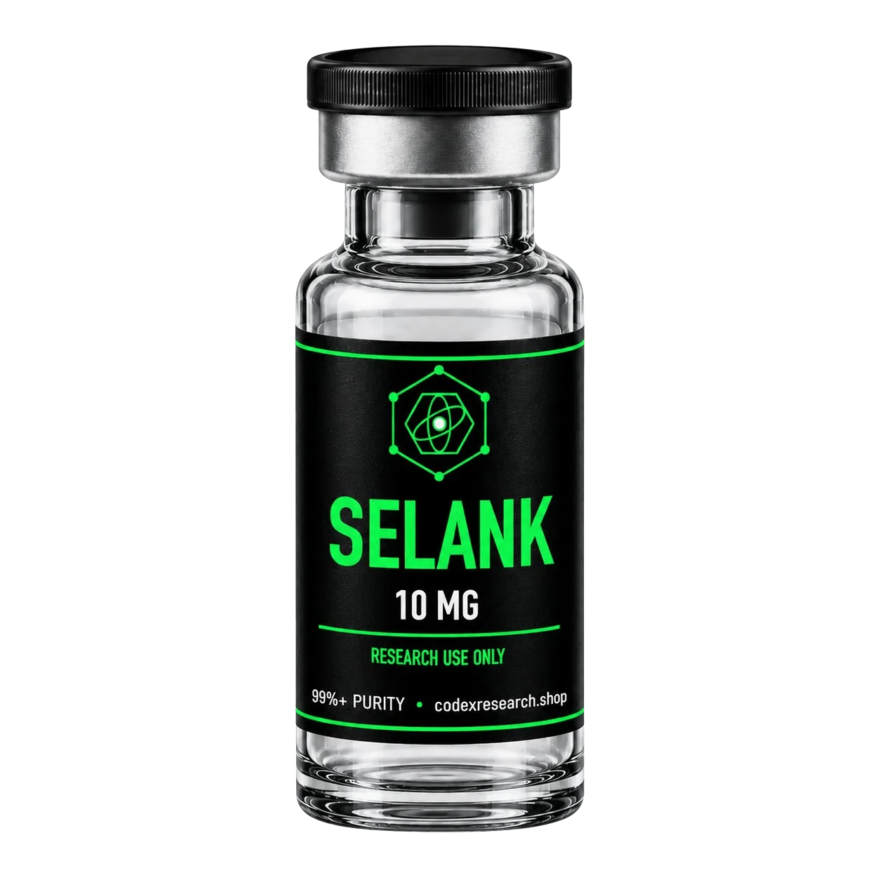 Selank 10mg research peptide vial — Codex Research